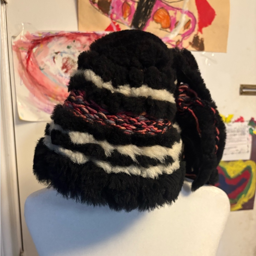 Funky sheepskin hat